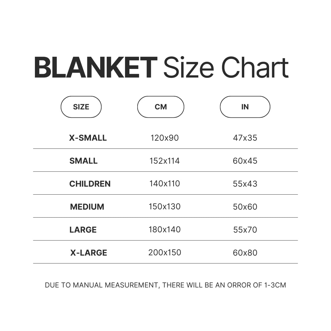 Blanket Size Chart - Dr. Stone Shop